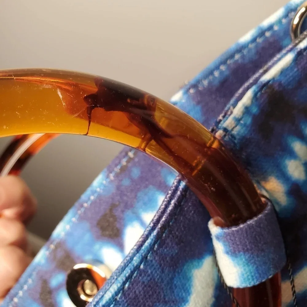 Jelavu Margot vegan tie dye handbag tortoise handle detachable crossbody strap‎ - Picture 7 of 12